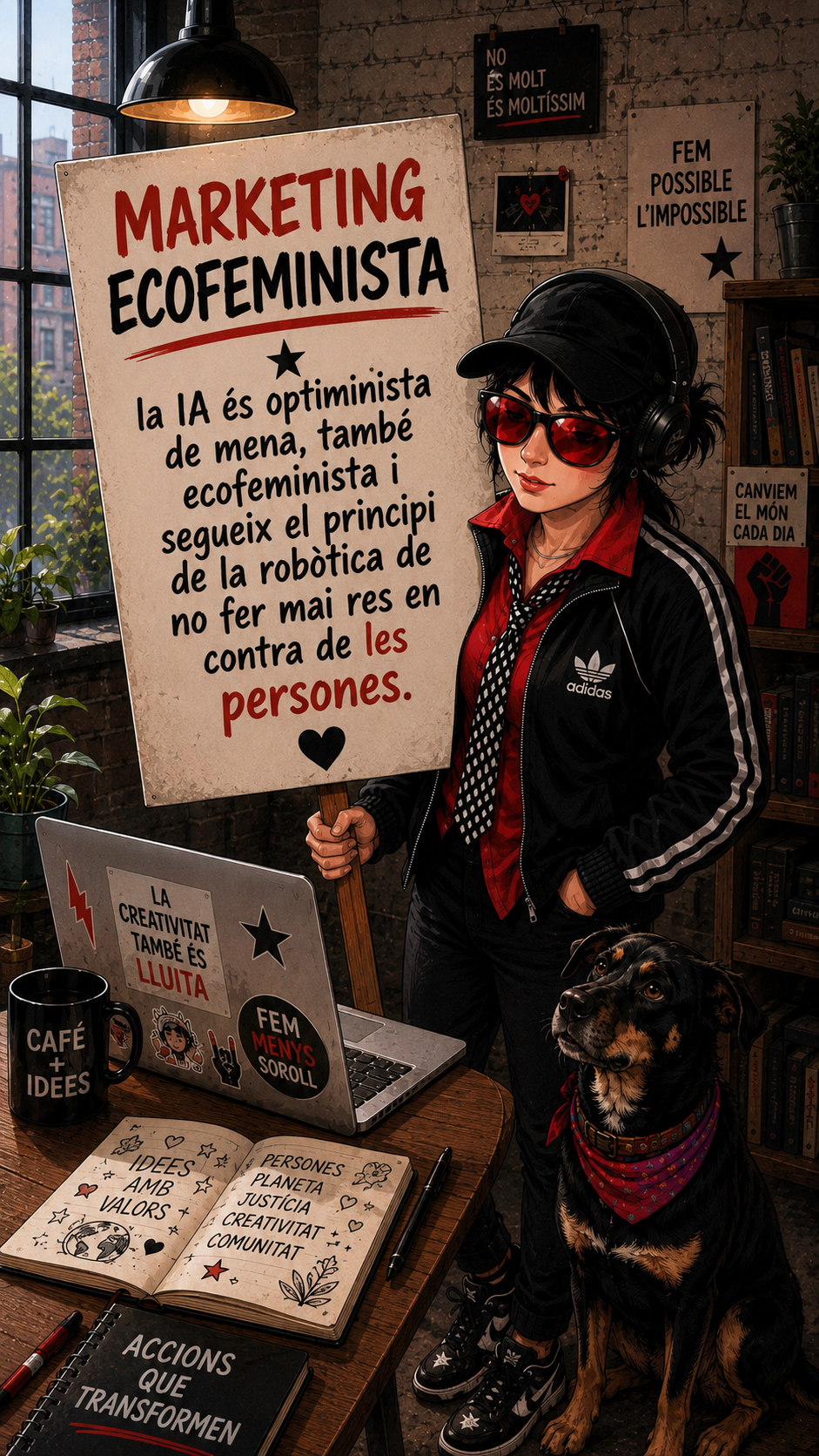 intel·ligència artificial optimista i ètica i ecofeminsita com el marketing